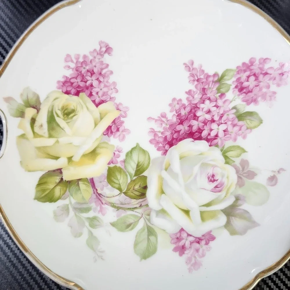 Antique Victorian Plate Prince Regent Bavaria Floral Porcelain 10